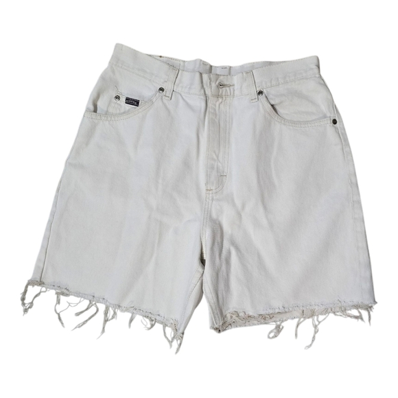 Vintage Rider Cut Off Long White Denim Jorts Shorts - Picture 1 of 4